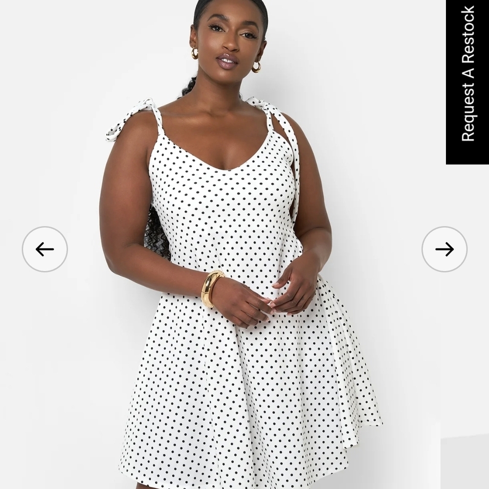 Rebdolls White Polka Dot Mini Dress
